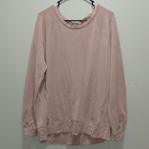 Athleta Light Pink Long Sleeve Crewneck Top